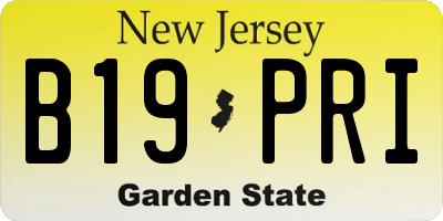 NJ license plate B19PRI