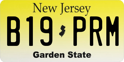 NJ license plate B19PRM