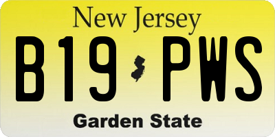 NJ license plate B19PWS