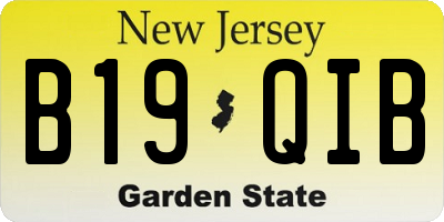 NJ license plate B19QIB