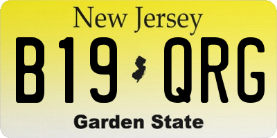 NJ license plate B19QRG