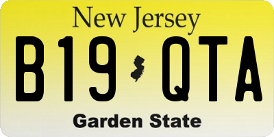 NJ license plate B19QTA