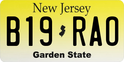 NJ license plate B19RAO