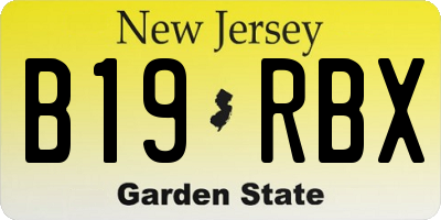 NJ license plate B19RBX