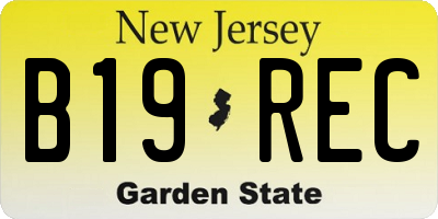 NJ license plate B19REC