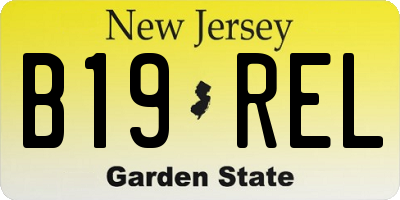 NJ license plate B19REL