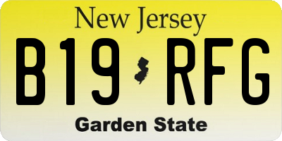 NJ license plate B19RFG