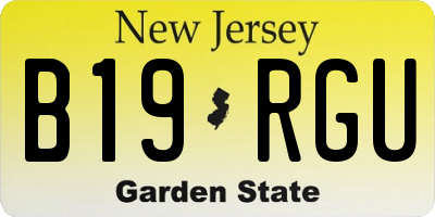 NJ license plate B19RGU