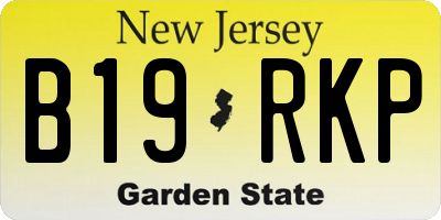NJ license plate B19RKP