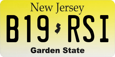 NJ license plate B19RSI