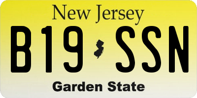 NJ license plate B19SSN