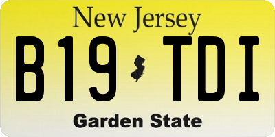 NJ license plate B19TDI
