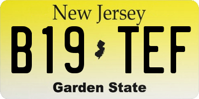 NJ license plate B19TEF
