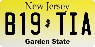 NJ license plate B19TIA