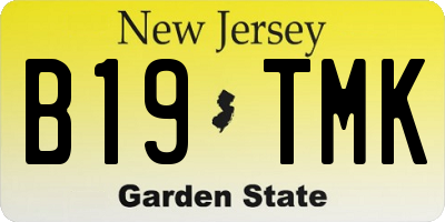 NJ license plate B19TMK