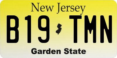 NJ license plate B19TMN