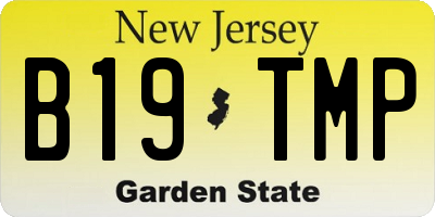 NJ license plate B19TMP