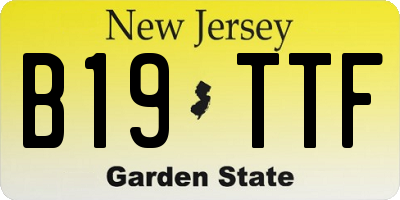 NJ license plate B19TTF