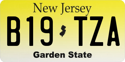 NJ license plate B19TZA
