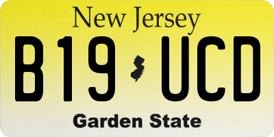 NJ license plate B19UCD