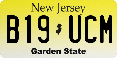 NJ license plate B19UCM