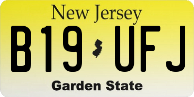 NJ license plate B19UFJ