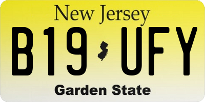 NJ license plate B19UFY