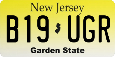 NJ license plate B19UGR