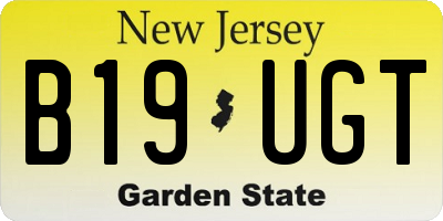 NJ license plate B19UGT