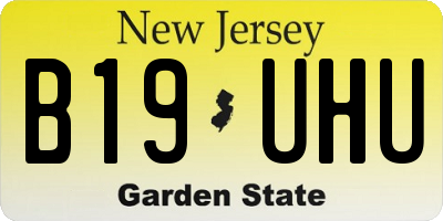 NJ license plate B19UHU