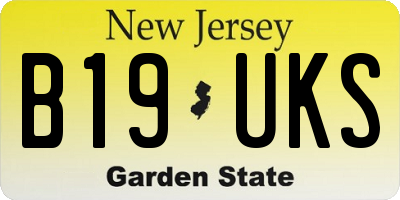 NJ license plate B19UKS