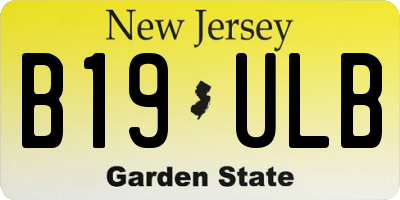 NJ license plate B19ULB
