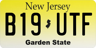 NJ license plate B19UTF