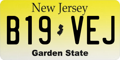 NJ license plate B19VEJ