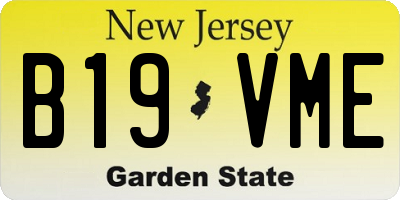 NJ license plate B19VME