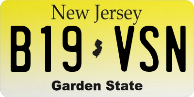 NJ license plate B19VSN