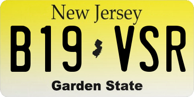 NJ license plate B19VSR