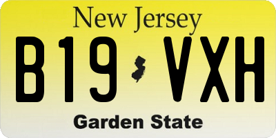NJ license plate B19VXH