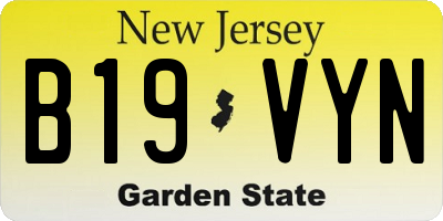 NJ license plate B19VYN