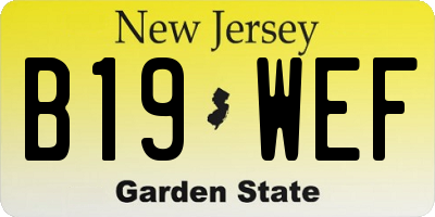 NJ license plate B19WEF