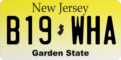 NJ license plate B19WHA