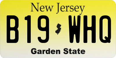 NJ license plate B19WHQ