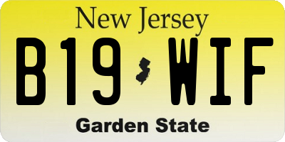 NJ license plate B19WIF