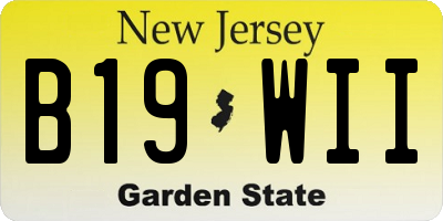NJ license plate B19WII