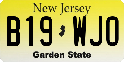 NJ license plate B19WJO