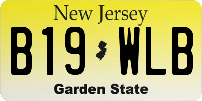 NJ license plate B19WLB