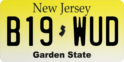 NJ license plate B19WUD
