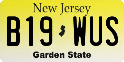 NJ license plate B19WUS