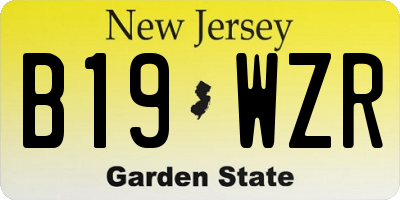 NJ license plate B19WZR