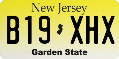NJ license plate B19XHX